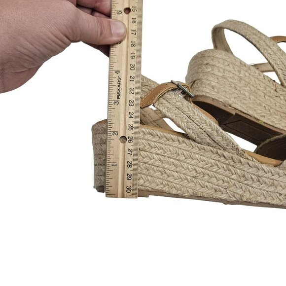 Matt Bernson Women's Espadrille Wedge Sandals Size 8M Tan & Beige Boho Beachy - Picture 12 of 14